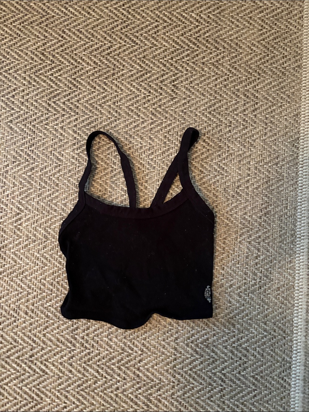 Free People Movement Black Women's Ribbed Cropped Tank Top